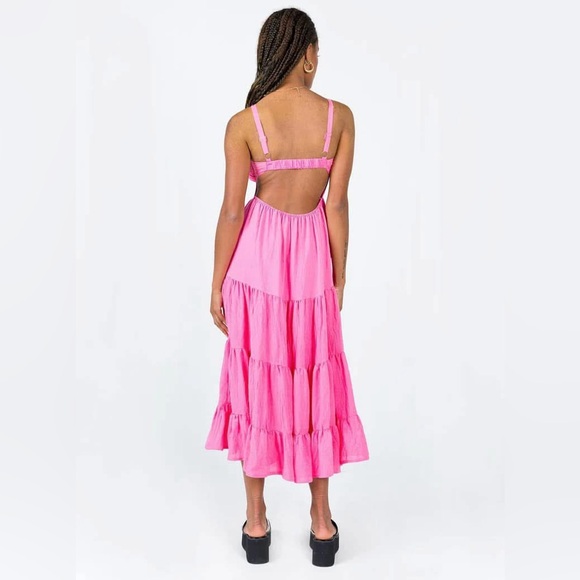 Princess Polly Joella midi dress - pink - size 4 - open back - Picture 3 of 4